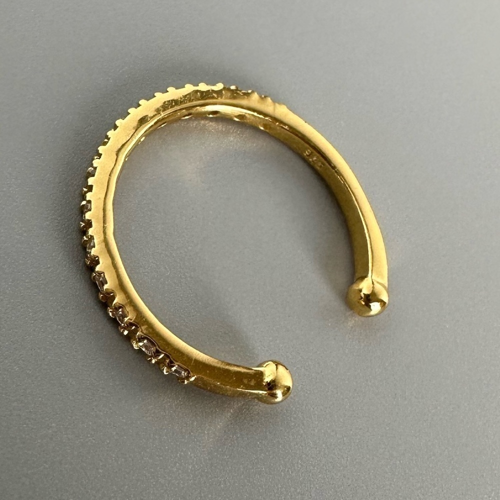 14k Gold Vermeil CZ Ear Cuff - Picture 6 of 7